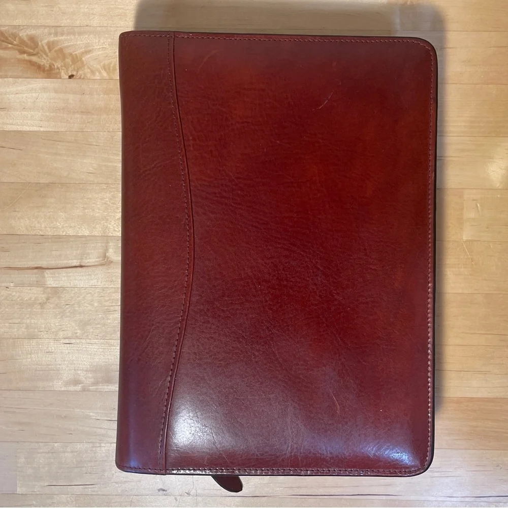 Scully Vintage Burgundy Genuine Leather Planner Binder Executive Organizer